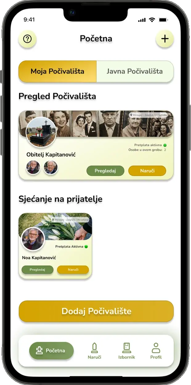 Oaza Mira App Interface